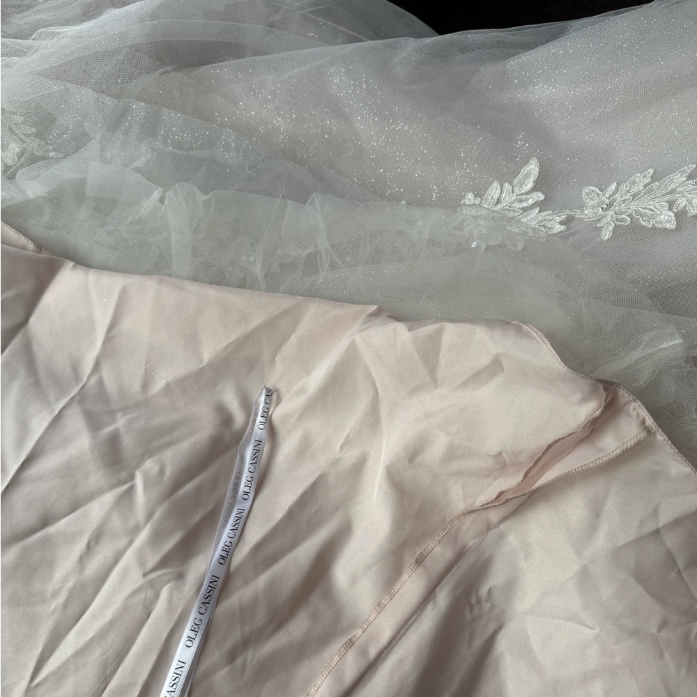 Oleg Cassini Cream Lace Wedding Dress- NWT, Unaltered - Picture 11 of 11